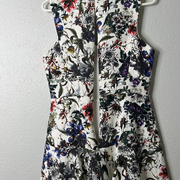 Rebecca Taylor Garden Matelasse Dress Size 6 Mini Fit & Flare Multi Sleeveless - Picture 8 of 10